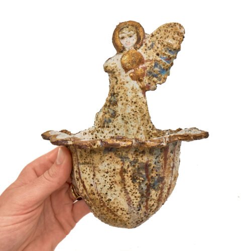 Ceramiczna chrzcielnica do zawieszenia – ręcznie robiona